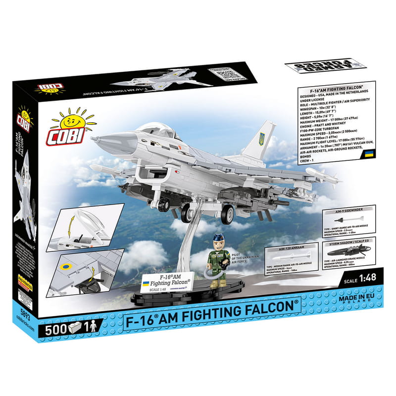 Конструктор COBI Літак F-16AM Fighting Falcon (UA), 500 деталей (COBI-5893)