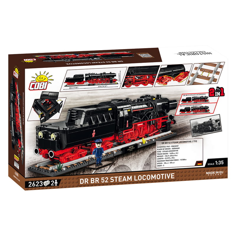 Конструктор COBI Локомотив DR BR Class 52 Ексклюзивний набір масштаб 1:35, 2623 деталей (COBI-6280)