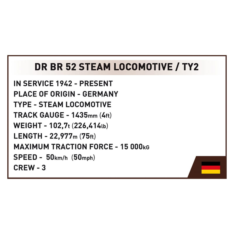 Конструктор COBI Локомотив DR BR Class 52 Ексклюзивний набір масштаб 1:35, 2623 деталей (COBI-6280)