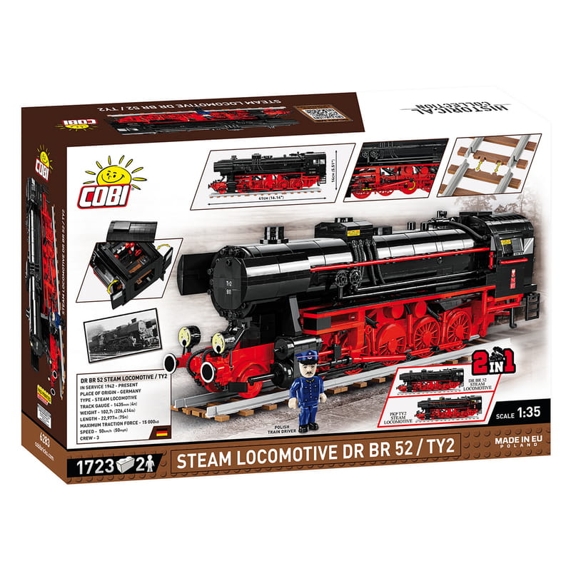 Конструктор COBI Локомотив DR BR Class 52 масштаб 1:35, 1723 деталі (COBI-6283)
