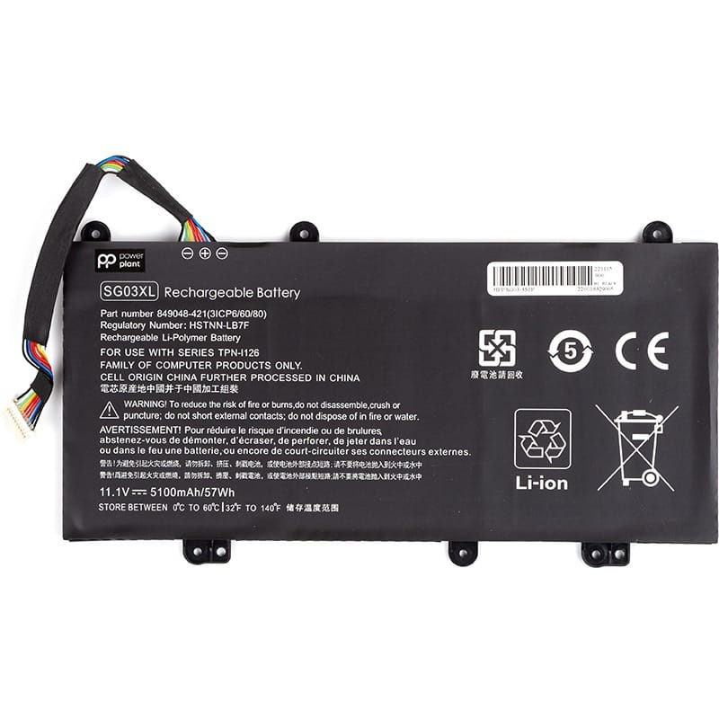 АКБ PowerPlant для ноутбука HP SG03-3S1P 11.1V 5100mAh (NB461981)