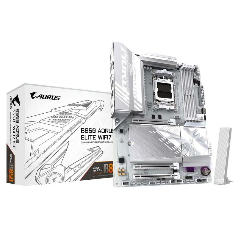 Материнська плата Gigabyte B850 Aorus Elite WiFi7 Ice Socket AM5