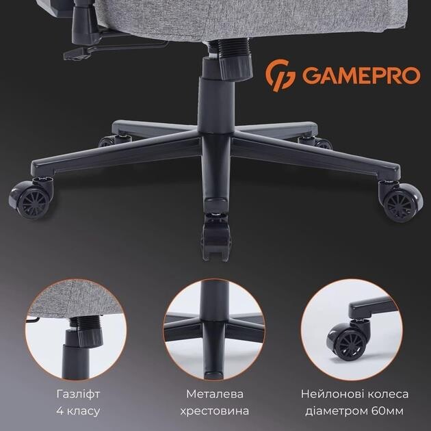 Крісло для геймерів GamePro FGC750DG Dark Gray