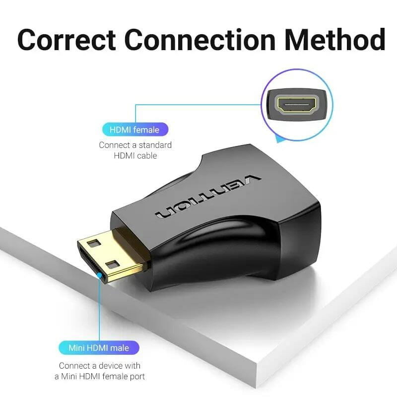 Адаптер Vention HDMI - mini-HDMI (F/M), черный (AISB0)