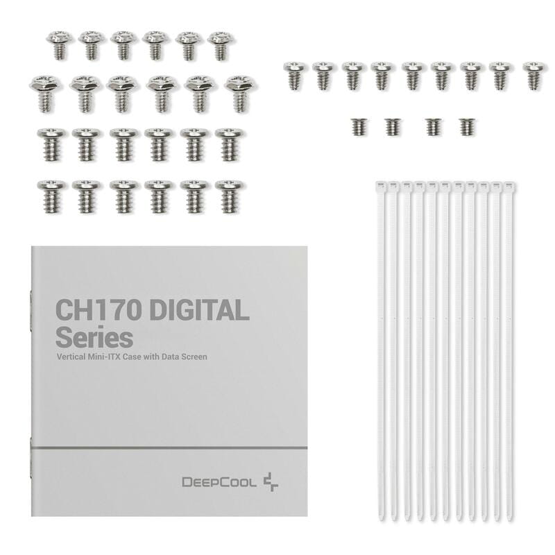 Корпус DeepCool CH170 Digital White (R-CH170-WHNPI0D-G-1) без БП