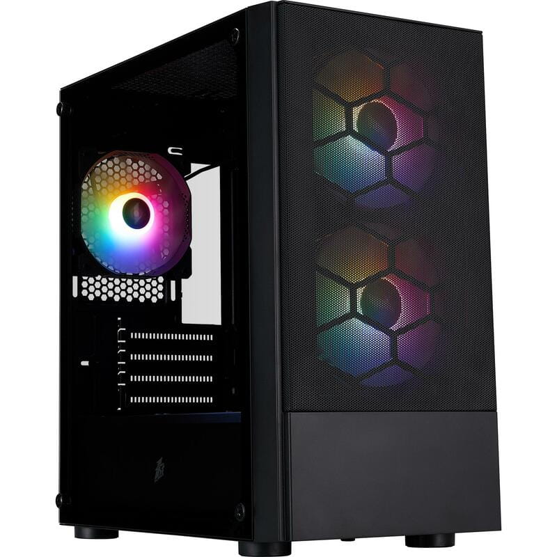 Корпус 1stPlayer X4-M-BK-2F1P-1F1 Black без БП