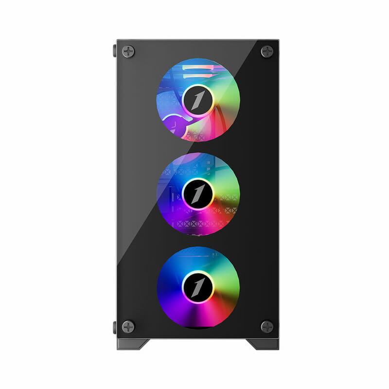 Корпус 1stPlayer X2-M-BK-4F1 Black без БЖ