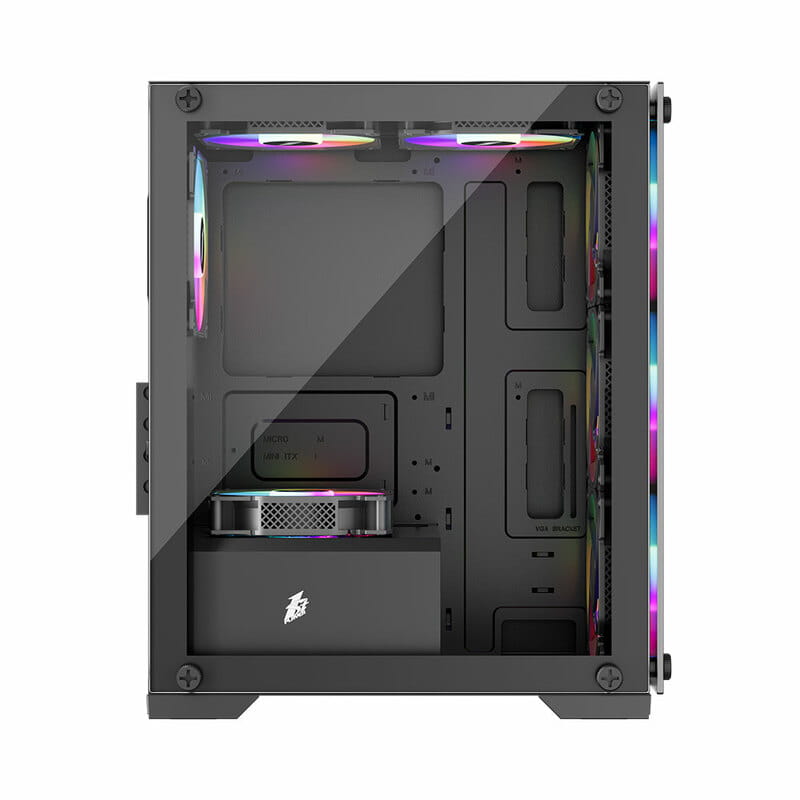 Корпус 1stPlayer X2-M-BK-4F1 Black без БЖ