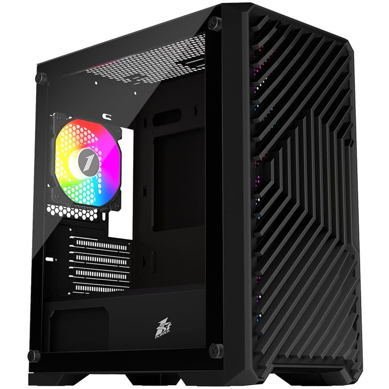 Корпус 1stPlayer T5-BK-4F1 Black без БП