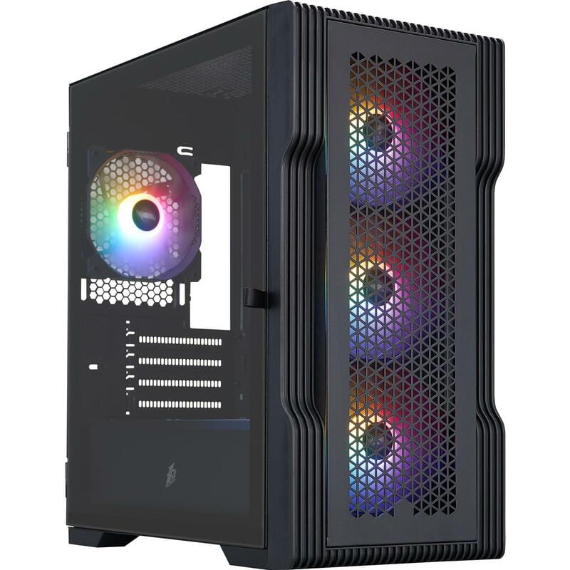 Корпус 1stPlayer T3-BK-4F1 Black без БП