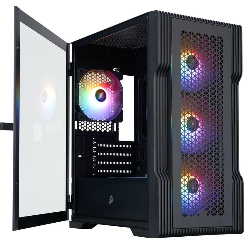 Корпус 1stPlayer T3-BK-4F1 Black без БП