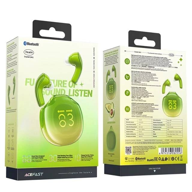 Bluetooth-гарнітура Acefast T9 Avocado Green (6974316282556)