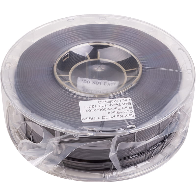 PETG-пластик PowerPlant Filament для 3D-принтера 1.75 мм 1 кг, чорний (PT812905)