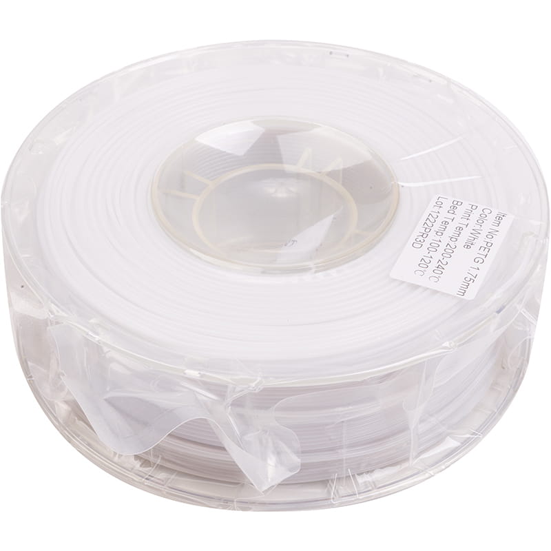 PETG-пластик PowerPlant Filament для 3D-принтера 1.75 мм 1 кг, білий (PT812929)