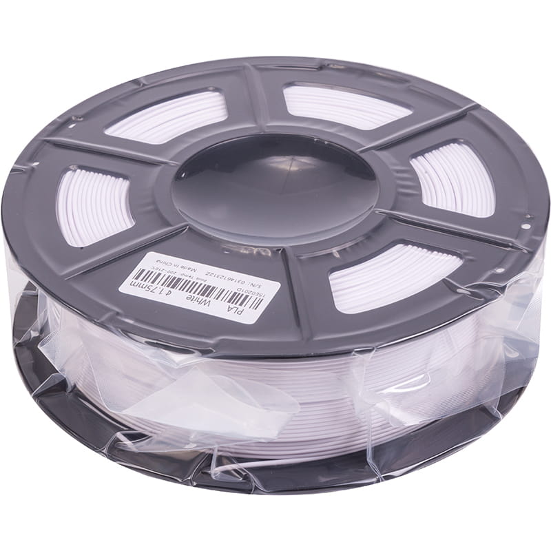 PLA-пластик PowerPlant Filament для 3D-принтера 1.75 мм 1 кг, білий (PT812950)