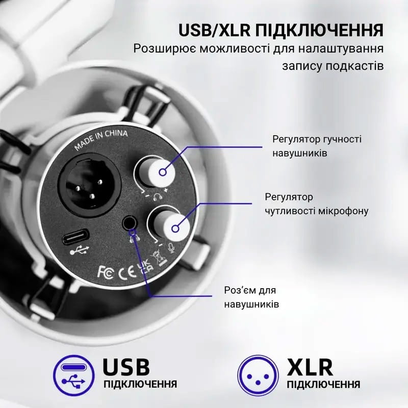 Микрофон Fifine T688W White