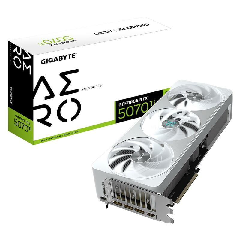 Відеокарта GF RTX 5070 Ti 16GB GDDR7 Aero OC Gigabyte (GV-N507TAERO OC-16GD)