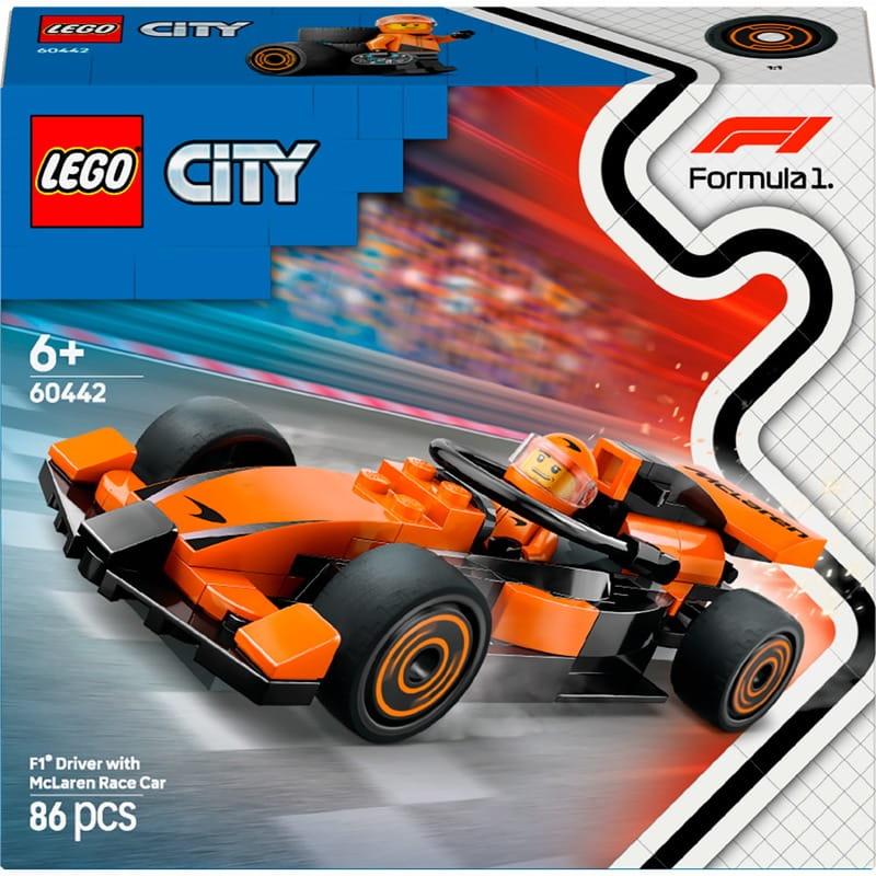 Конструктор LEGO City Пілот F1 з автомобілем для перегонів команди McLaren (60442)
