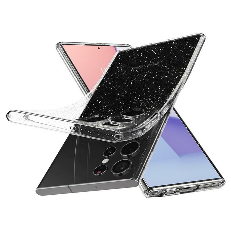 Чeхол-накладка Spigen Liquid Crystal Glitter для Samsung Galaxy S22 Ultra SM-S908 Crystal Quartz (ACS03913)