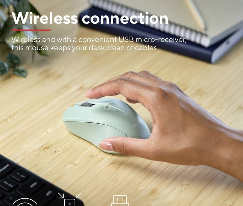 Миша бездротова Trust Mydo Silent Wireless Green (25042)