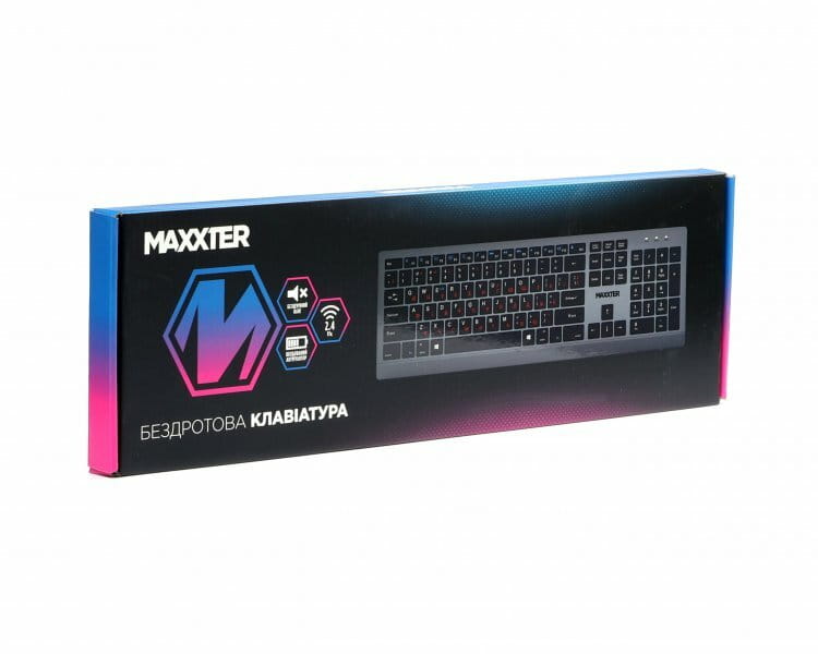Клавiатура бездротова Maxxter KBW-01G-UA Gray-Black