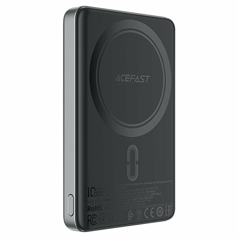 Универсальная мобильная батарея Acefast Magnetic M12 10000mAh 20W Qi-15W Black (6974316283393)