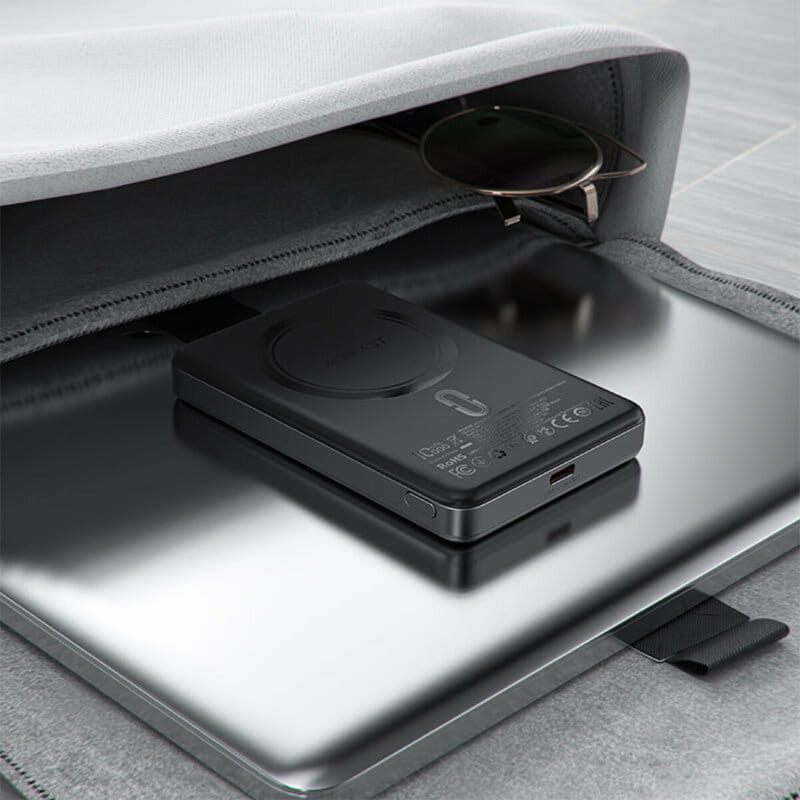 Универсальная мобильная батарея Acefast Magnetic M12 10000mAh 20W Qi-15W Black (6974316283393)