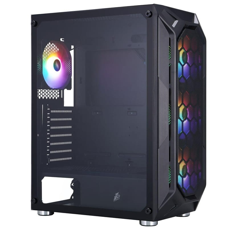 Корпус 1stPlayer X6-BK-4F1 Black без БП