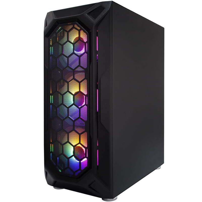 Корпус 1stPlayer X6-BK-4F1 Black без БП