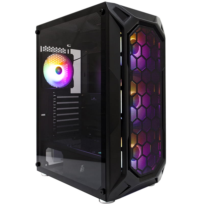 Корпус 1stPlayer X6-BK-4F1 Black без БП