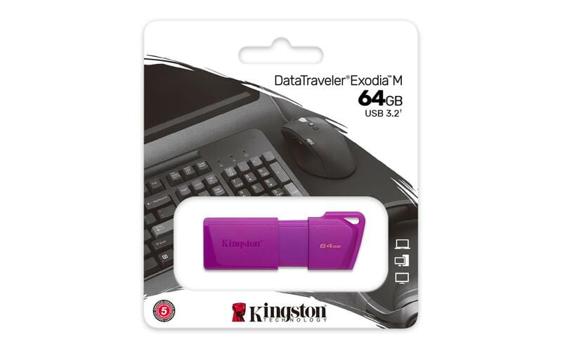 Флеш-накопичувач USB3.2  64GB Kingston DataTraveler Exodia M Purple (KC-U2L64-7LP)
