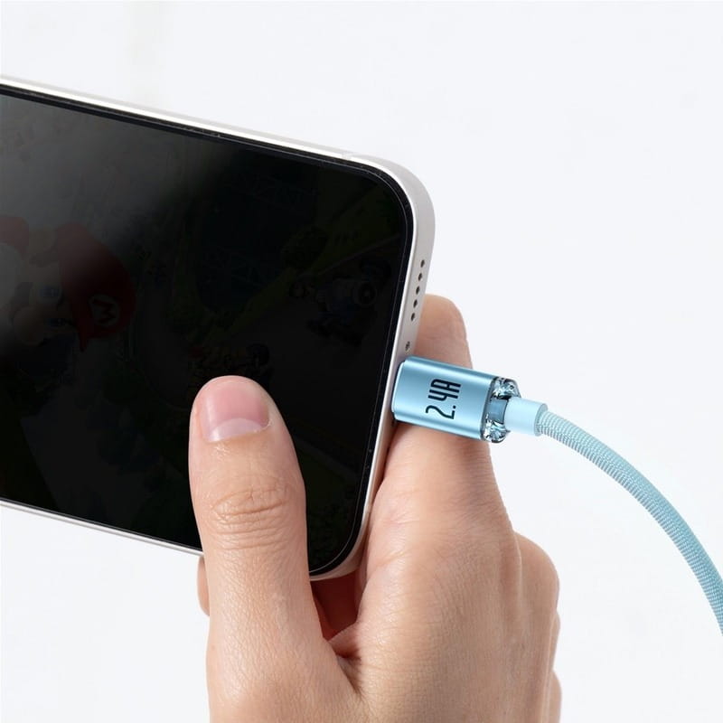 Кабель Baseus Crystal Shine USB - Lightning (M/M), 2.4A, 2 м Sky Blue (CAJY001203)