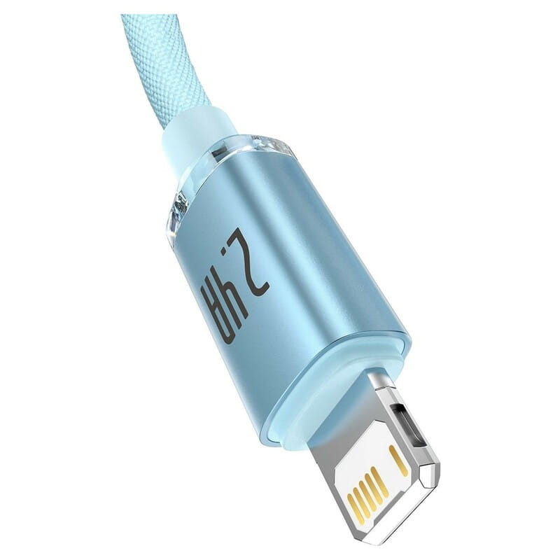 Кабель Baseus Crystal Shine USB - Lightning (M/M), 2.4A, 2 м Sky Blue (CAJY001203)