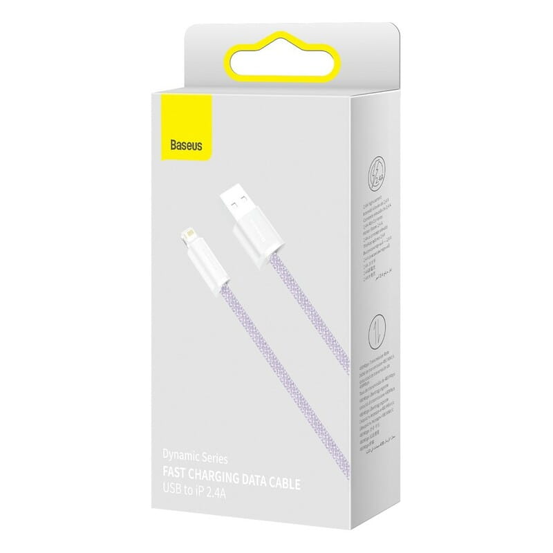 Кабель Baseus Dynamic USB - Lightning (M/M), 2.4A, 1 м Purple (CALD000405)