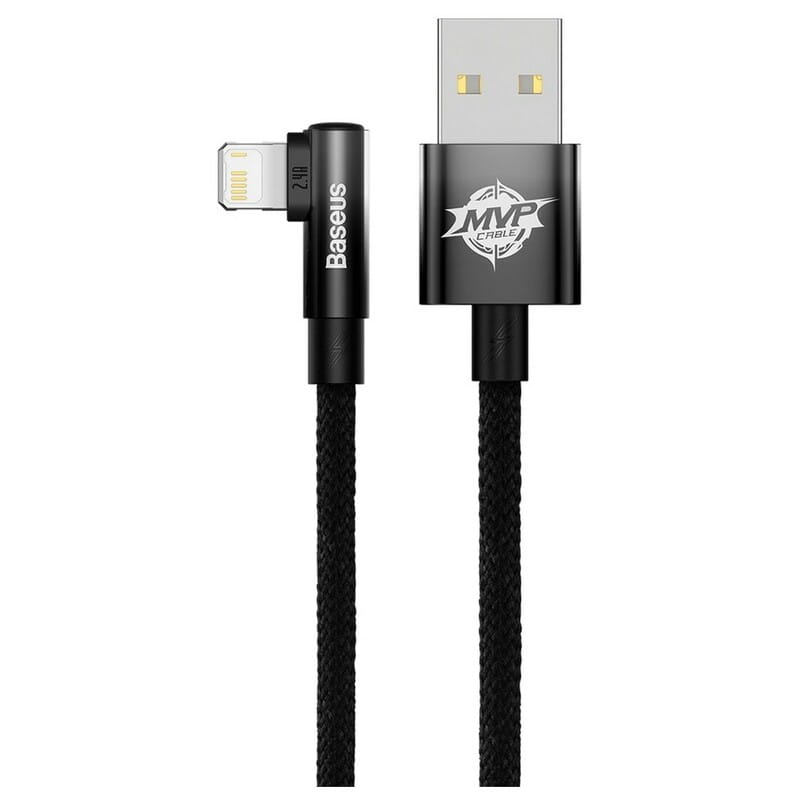 Кабель Baseus MVP 2 USB - Lightning (M/M), 2.4A, 2 м Black (CAVP000101)