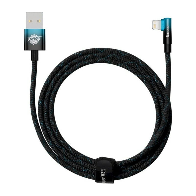 Кабель Baseus MVP 2 USB - Lightning (M/M), 2.4A, 2 м Black/Blue (CAVP000121)