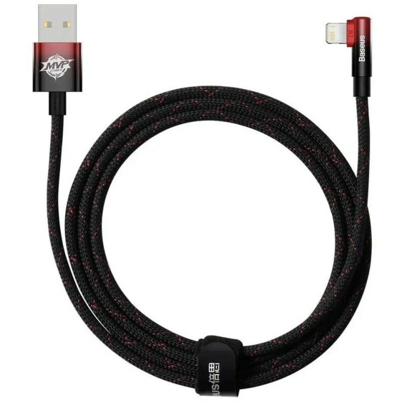 Кабель Baseus MVP 2 USB - Lightning (M/M), 2.4A, 2 м Black/Red (CAVP000120)
