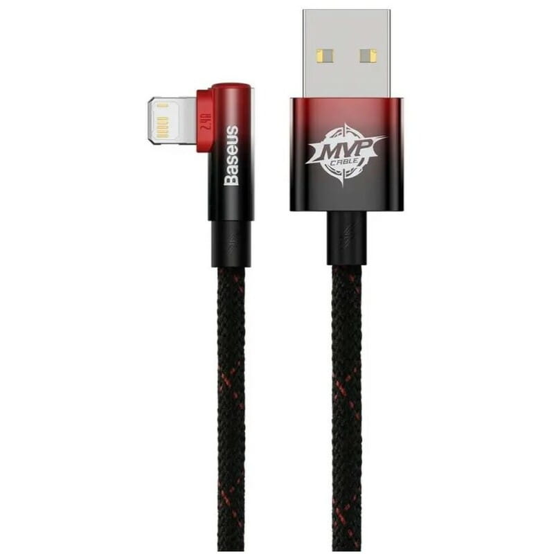 Кабель Baseus MVP 2 USB - Lightning (M/M), 2.4A, 2 м Black/Red (CAVP000120)