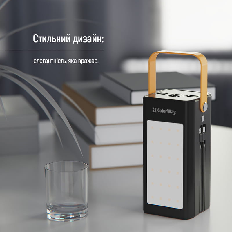 Универсальная мобильная батарея ColorWay LCD/Lamp 80000mAh Black (CW-PB800LPA8BK-PDD)
