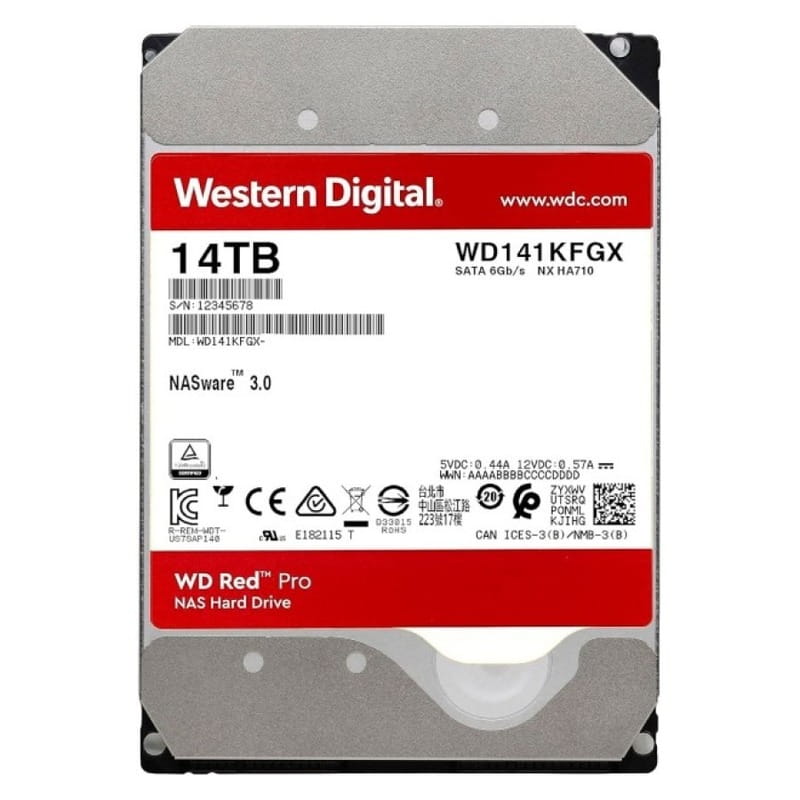 Накопитель HDD SATA 14.0TB WD Red Pro NAS 7200rpm 512MB (WD142KFGX)