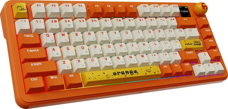 Клавіатура бездротова Ajazz AK820 MAX Avocado Switch Orange (AK820MAX-AS-OW)
