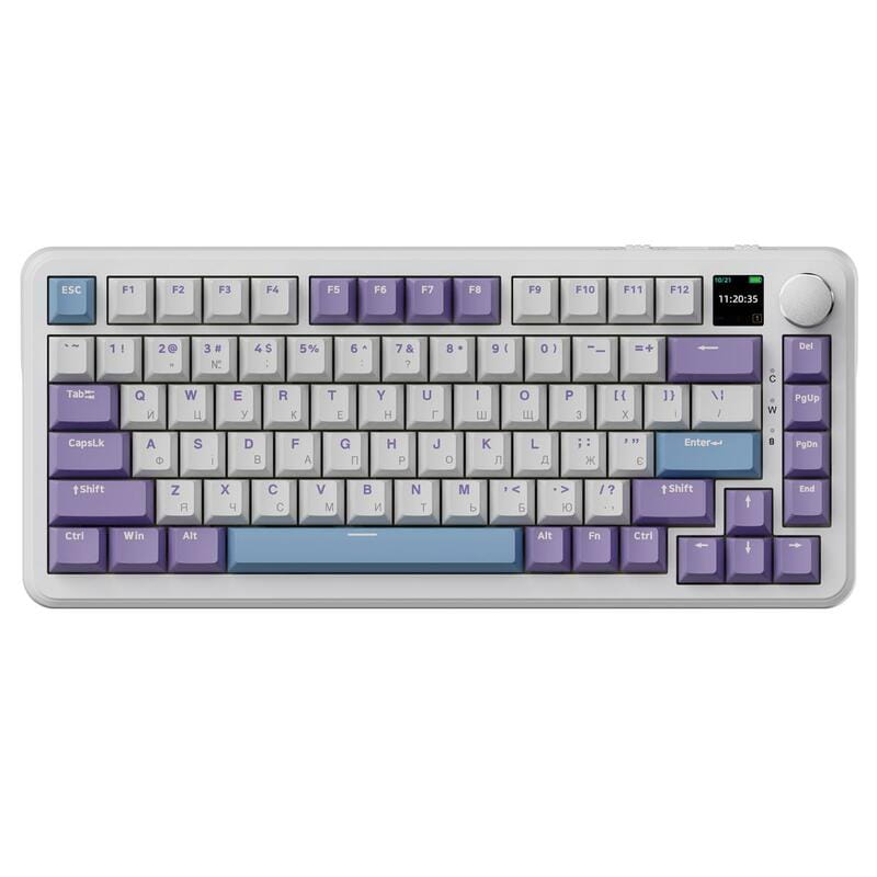 Клавіатура бездротова Ajazz AK820 MAX Magnetic Switches Purple (AK820MAX-M-PWB)