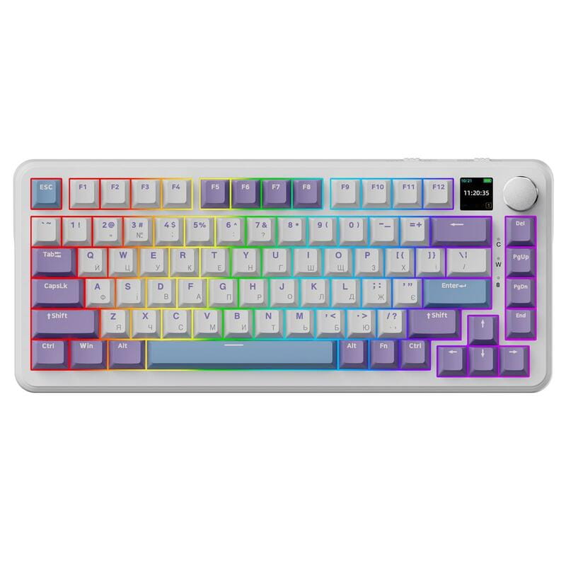 Клавіатура бездротова Ajazz AK820 MAX Magnetic Switches Purple (AK820MAX-M-PWB)