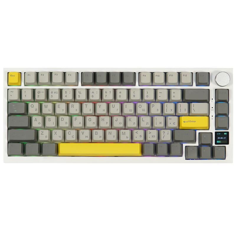 Клавіатура бездротова Epomaker AK820 Pro 75% Flying Fish Switch Hot-Swap (2.4G/BT/USB) RGB UA White (AK820-PRO-W-FF)