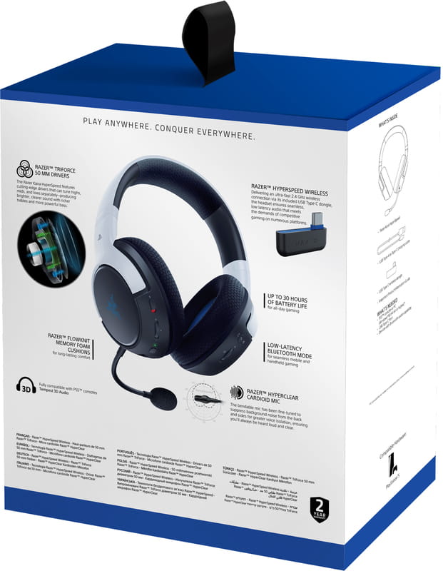 Bluetooth-гарнітура Razer Kaira Hyperspeed for PS5 (RZ04-03980200-R3G1)