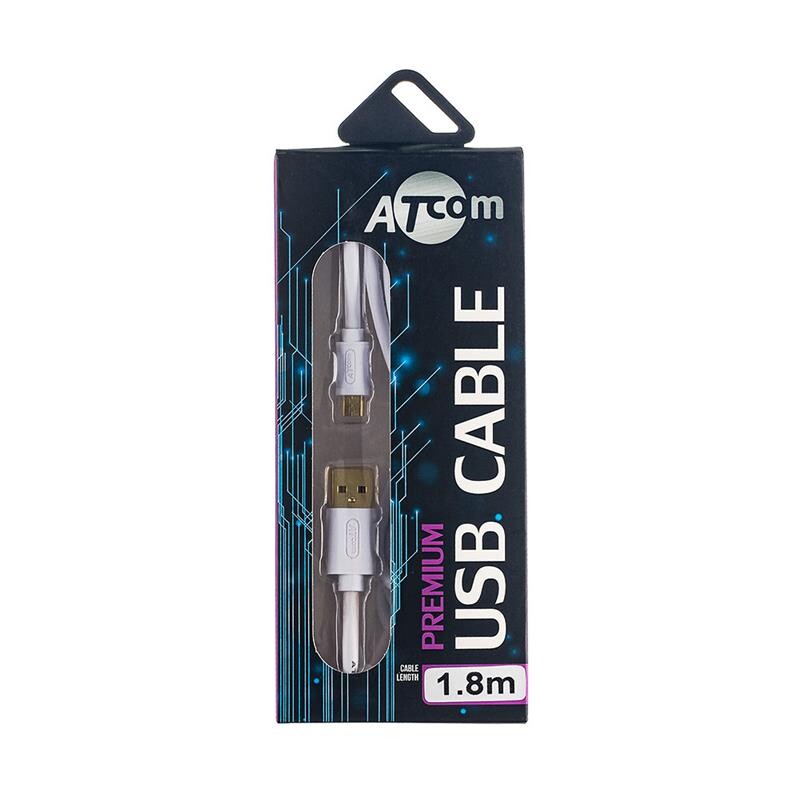Кабель Atcom (16122) USB 2.0 AM/microUSB, 1.8м, білий