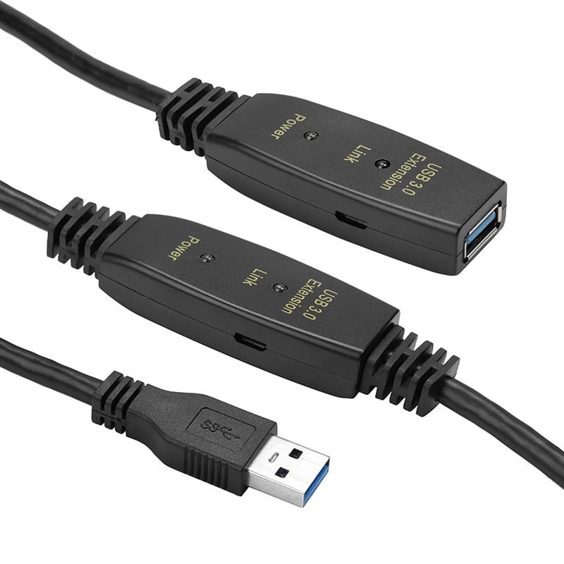 Активный удлинитель PowerPlant USB 3.0 AM - AF, 10 м (CA912858)