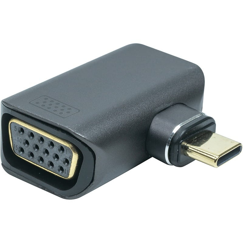 Адаптер PowerPlant USB Type-C - VGA (M/F) Black (CA914289)