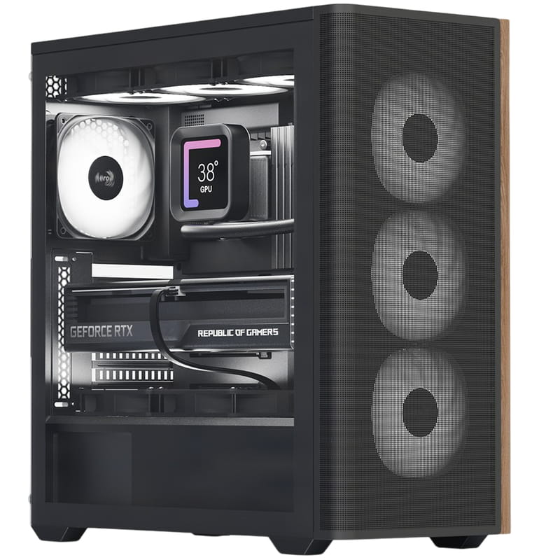 Корпус AeroCool D501A-G-BK-v2 (ACCM-DS01043.11) Black без БП