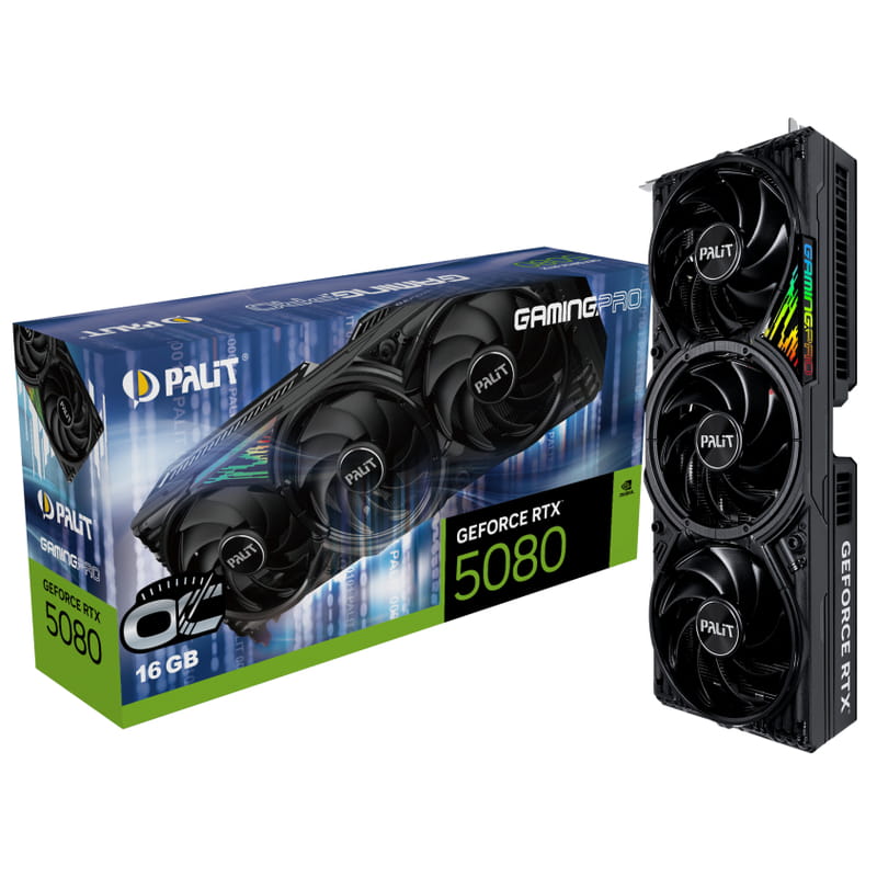 Видеокарта GF RTX 5080 16GB GDDR7 GamingPro OC Palit (NE75080S19T2-GB2031A)